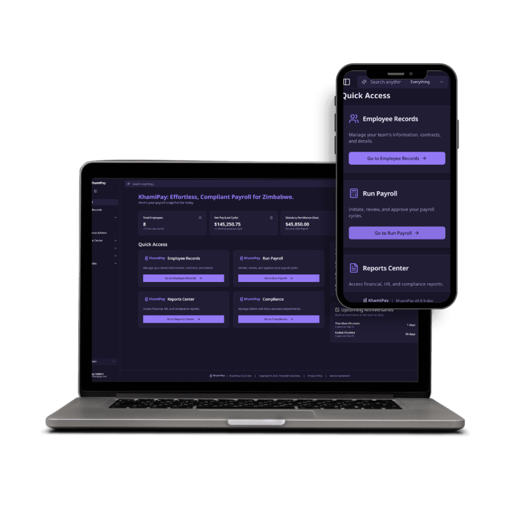 KhamiPay Dashboard Interface